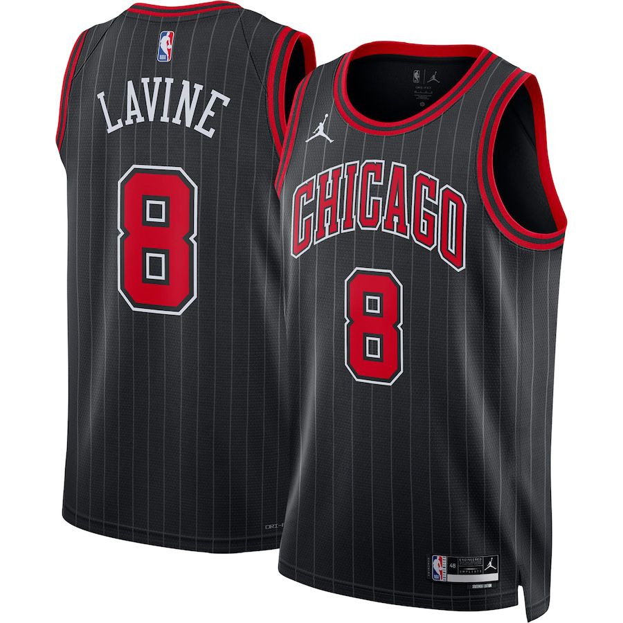 Men Chicago Bulls #8 Zach LaVine Jordan Brand Black 2022-23 Replica Swingman NBA Jersey->chicago bulls->NBA Jersey